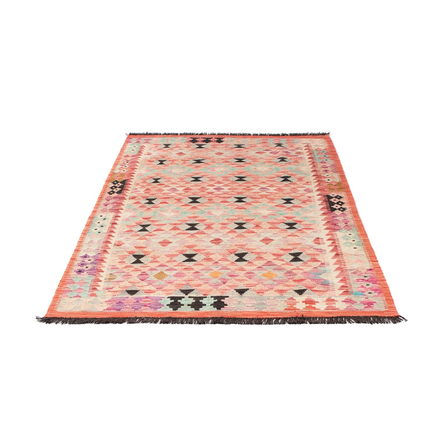 Tapis Kelim - Splash - 177 x 120 cm - rouge clair