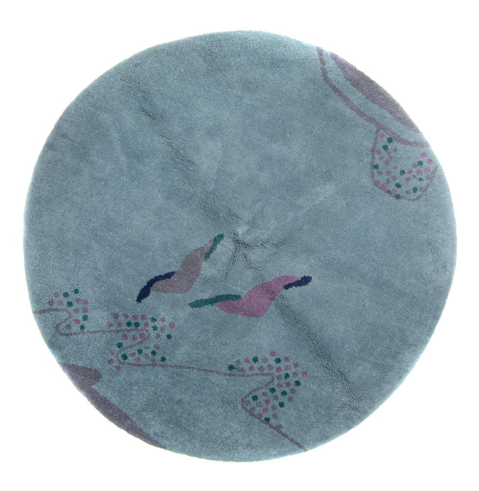 Tapis Gabbeh - Indus ronde  - 200 x 200 cm - bleu