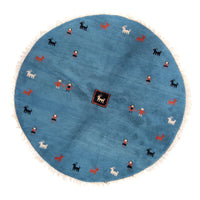 Tapis Gabbeh - Indus ronde  - 195 x 195 cm - bleu