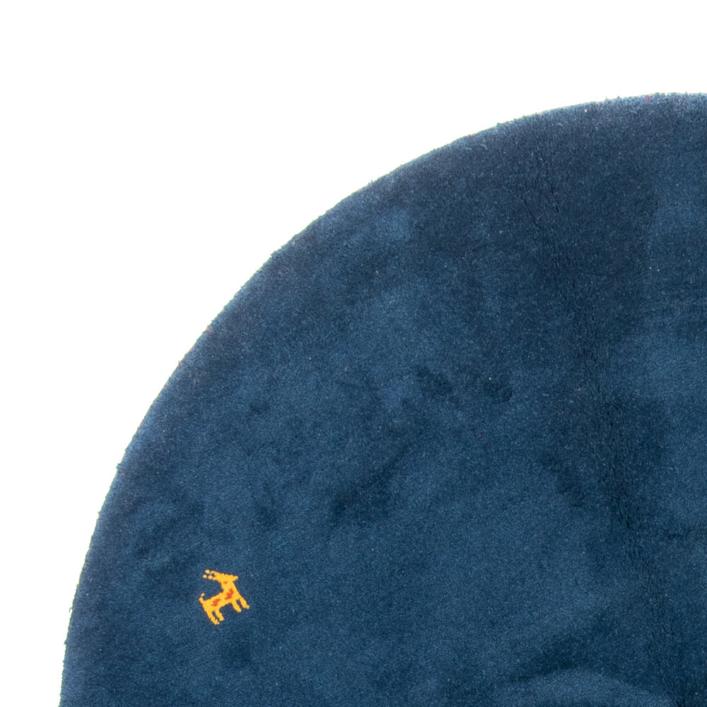 Tapis Gabbeh - Indus ronde  - 190 x 190 cm - bleu