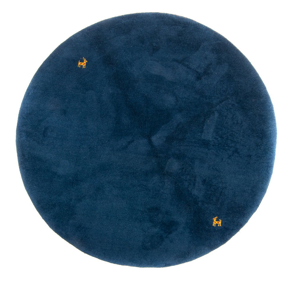 Tapis Gabbeh - Indus ronde  - 189 x 189 cm - bleu