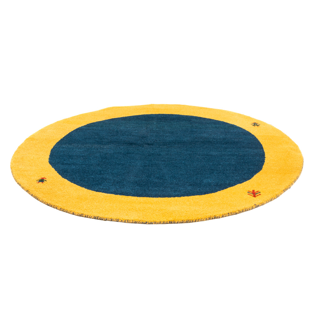Tapis Gabbeh - Indus ronde  - 195 x 195 cm - bleu