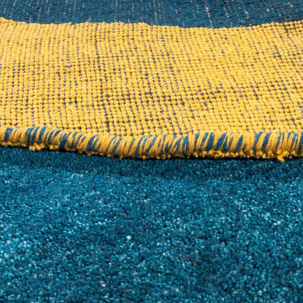 Tapis Gabbeh - Indus ronde  - 193 x 193 cm - bleu