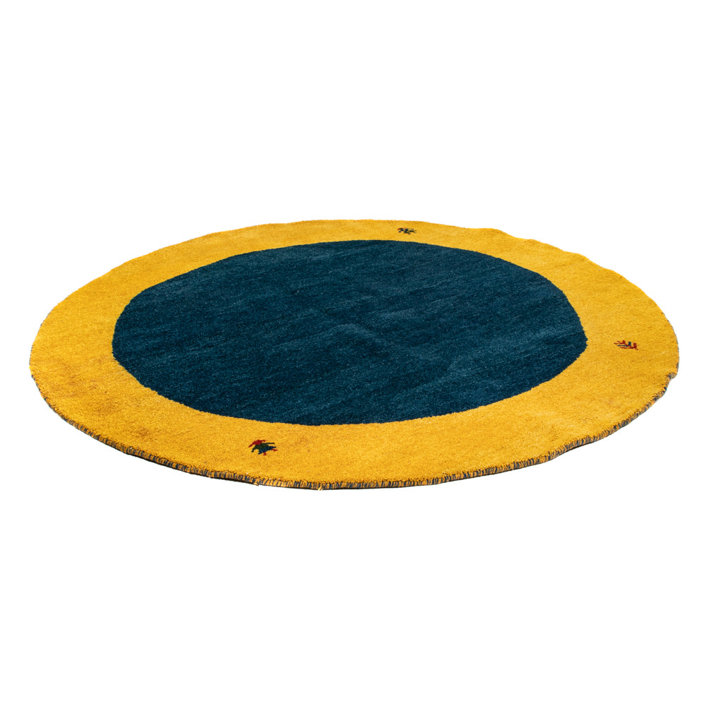 Tapis Gabbeh - Indus ronde  - 193 x 193 cm - bleu