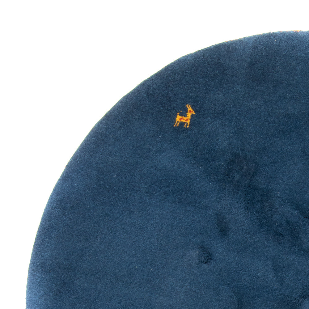 Tapis Gabbeh - Indus ronde  - 190 x 190 cm - bleu