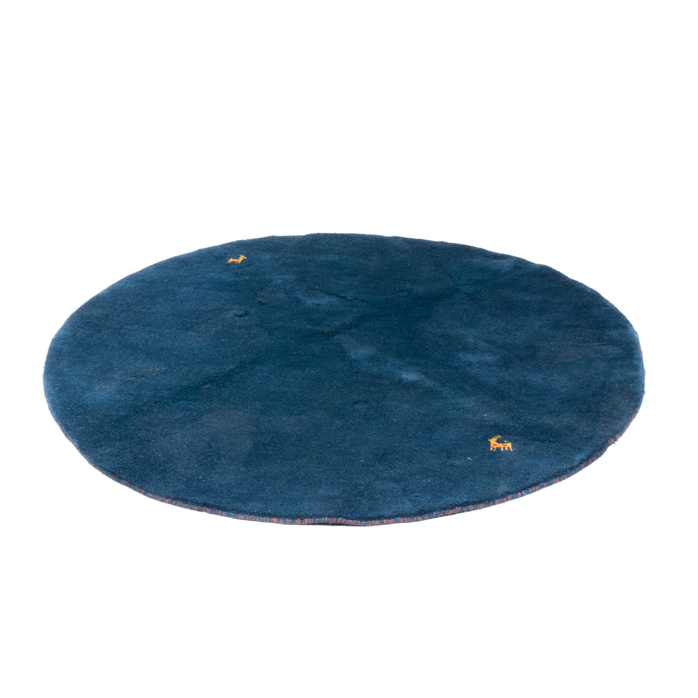 Tapis Gabbeh - Indus ronde  - 190 x 190 cm - bleu