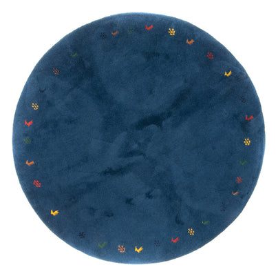 Tapis Gabbeh - Indus ronde  - 199 x 199 cm - bleu