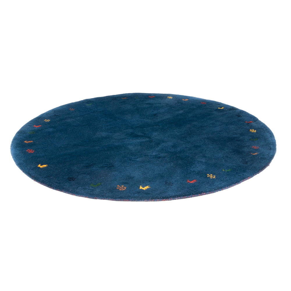 Tapis Gabbeh - Indus ronde  - 199 x 199 cm - bleu
