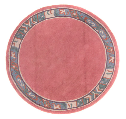 Tapis Népalais ronde  - 197 x 197 cm - fuchsia