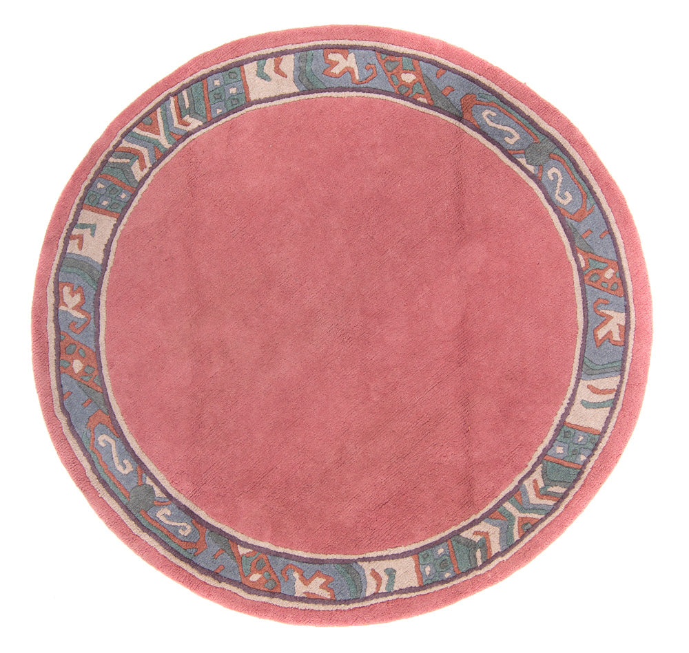 Tapis Népalais ronde  - 197 x 197 cm - fuchsia