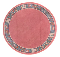 Tapis Népalais ronde  - 197 x 197 cm - fuchsia