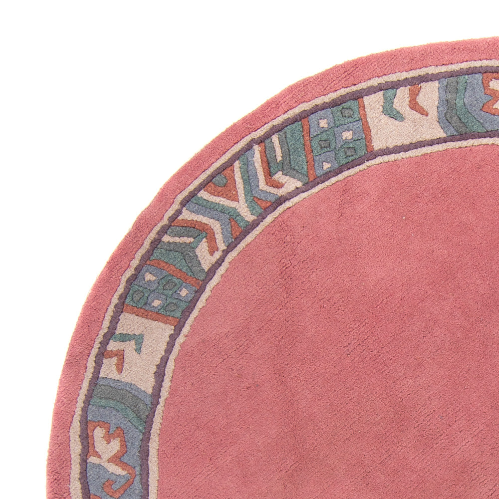 Tapis Népalais ronde  - 197 x 197 cm - fuchsia