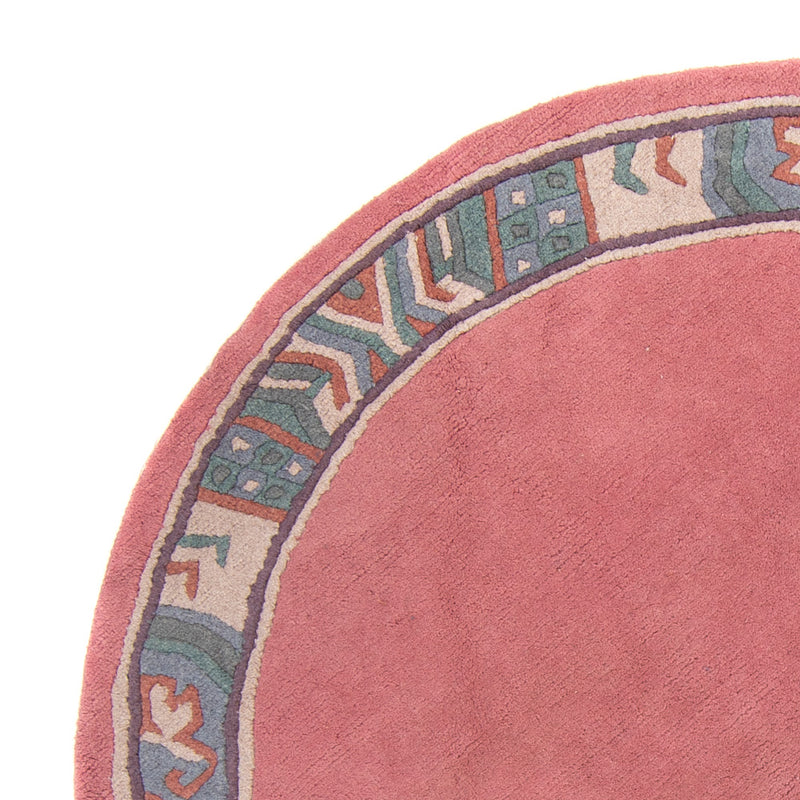 Tapis Népalais ronde  - 197 x 197 cm - fuchsia