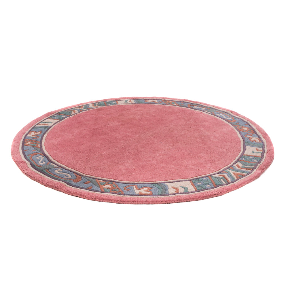 Tapis Népalais ronde  - 197 x 197 cm - fuchsia