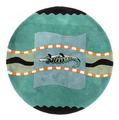 Tapis pour enfants ronde  - 200 x 200 cm - bleu