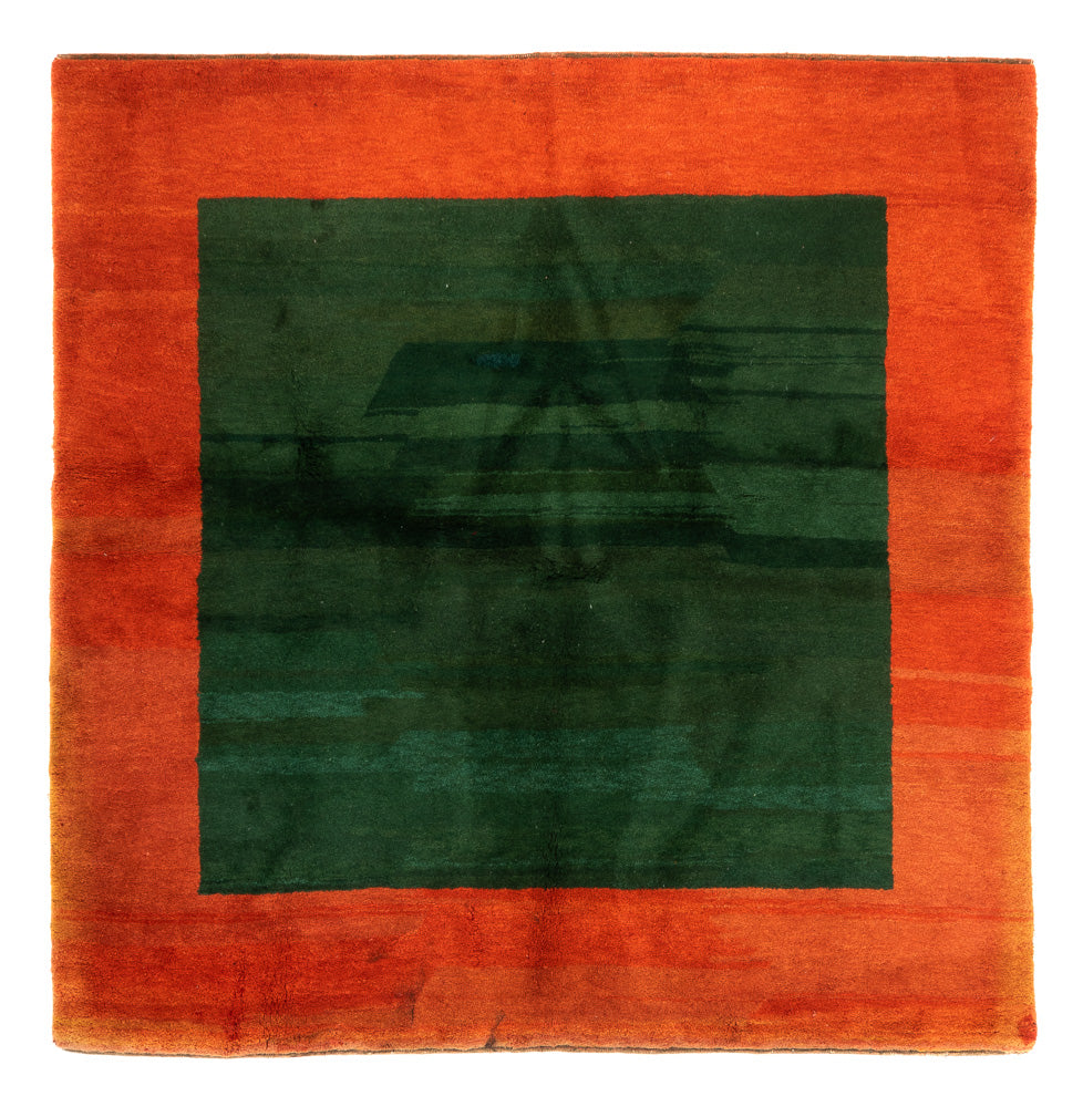 Tapis Gabbeh - Indus carré  - 205 x 196 cm - vert