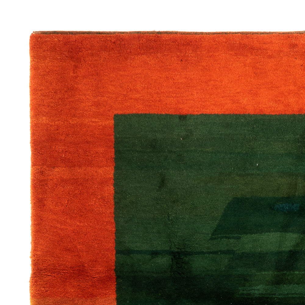 Tapis Gabbeh - Indus carré  - 205 x 196 cm - vert