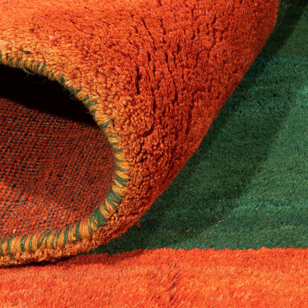 Tapis Gabbeh - Indus carré  - 205 x 196 cm - vert