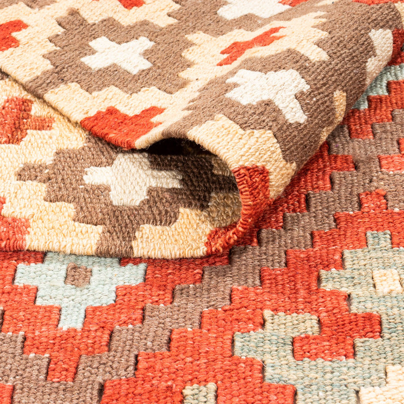 Tapis de couloir Tapis Kelim - Splash - 203 x 110 cm - rouge