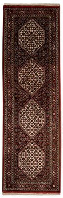 Tapis de couloir Tapis persan - Bidjar - 246 x 77 cm - bleu