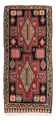 Tapis de couloir Tapis Kelim - Vieux - 300 x 140 cm - multicolore