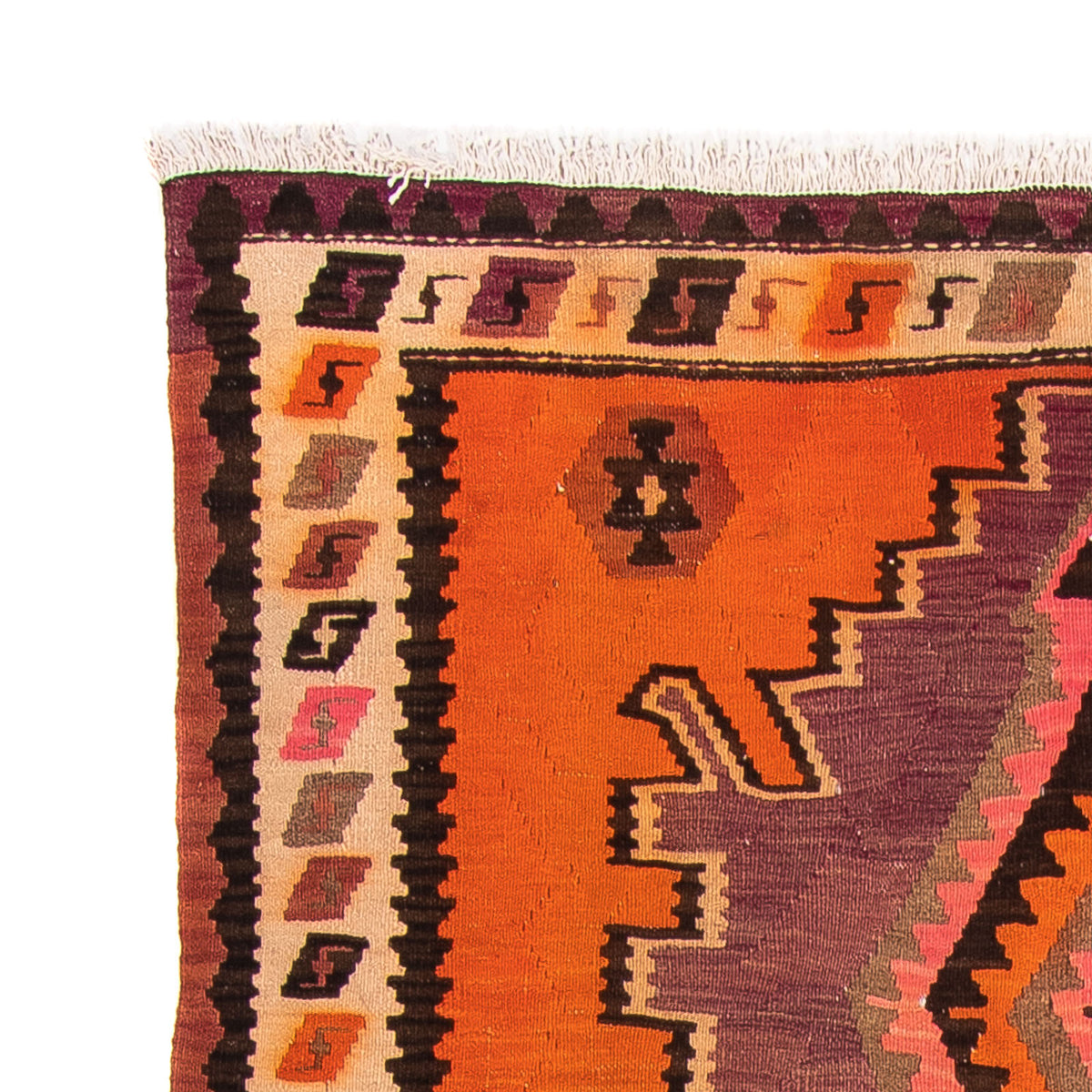 Tapis de couloir Tapis Kelim - Vieux - 265 x 135 cm - multicolore