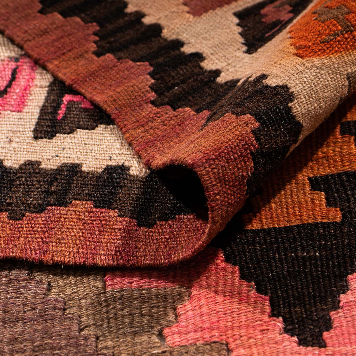 Tapis de couloir Tapis Kelim - Vieux - 265 x 135 cm - multicolore