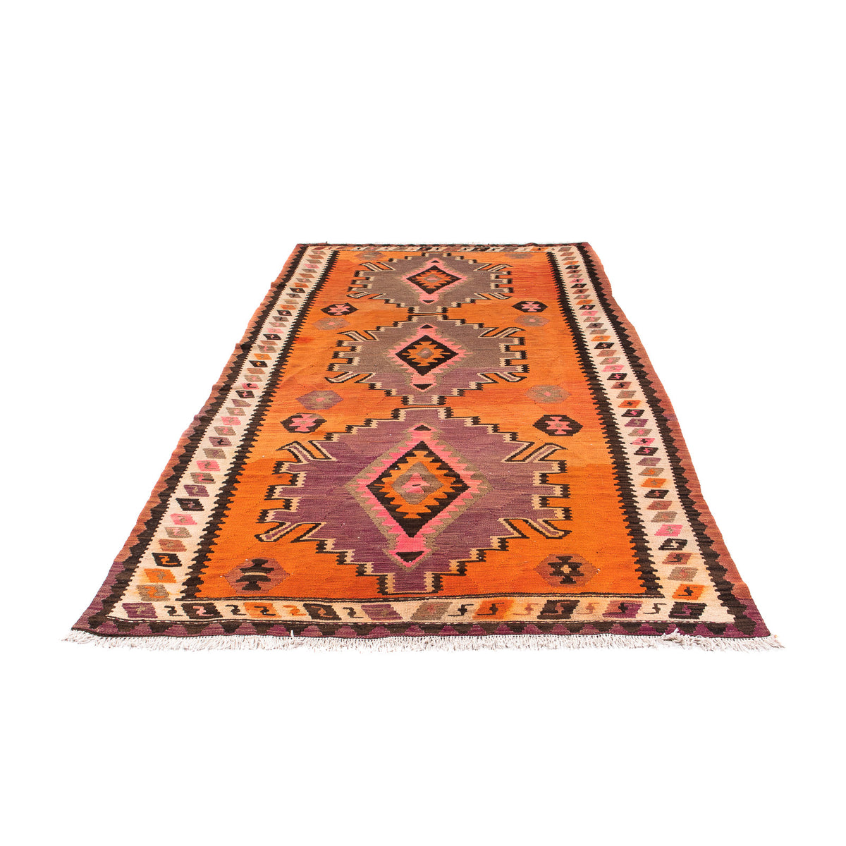 Tapis de couloir Tapis Kelim - Vieux - 265 x 135 cm - multicolore