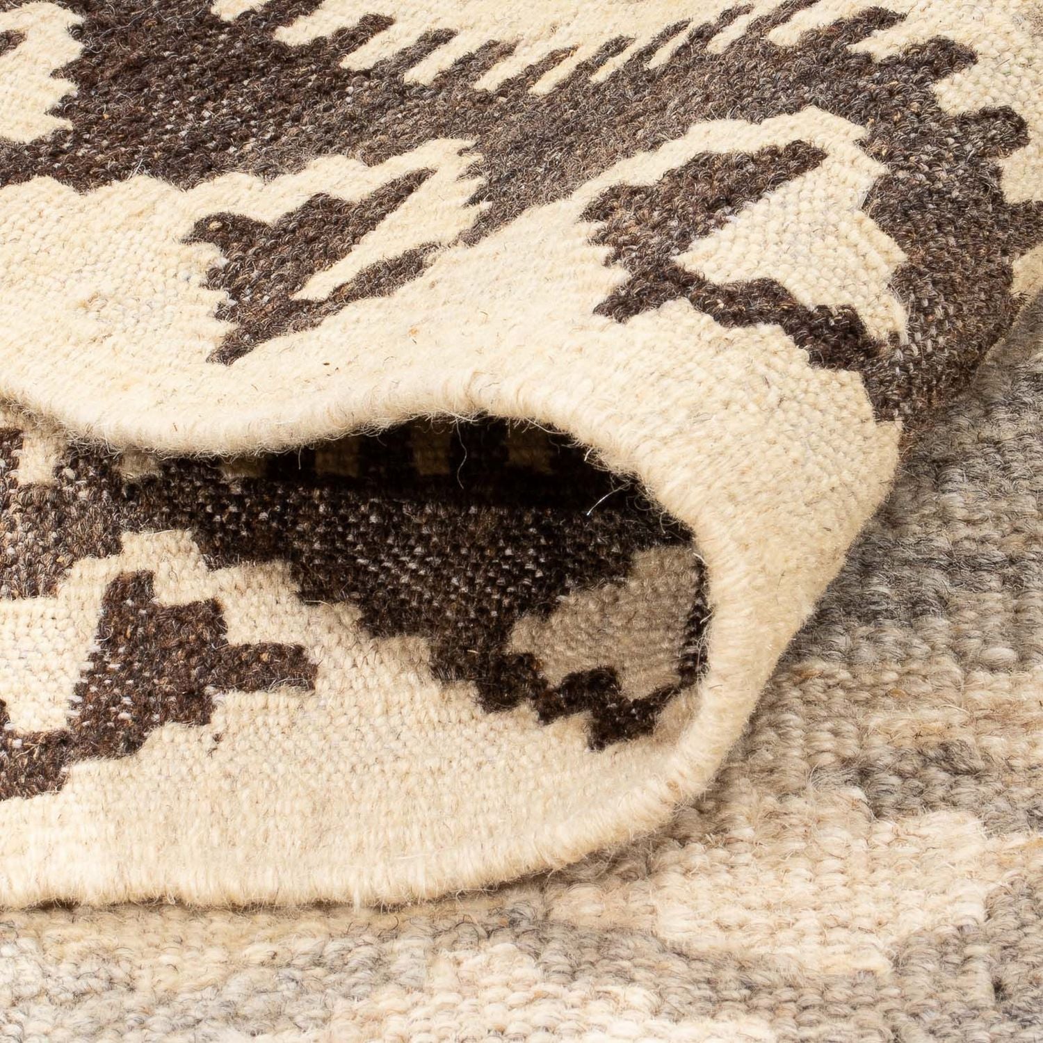 Tapis Kelim - Splash - 196 x 134 cm - naturel