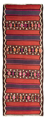 Tapis de couloir Tapis Kelim - Vieux - 380 x 140 cm - multicolore