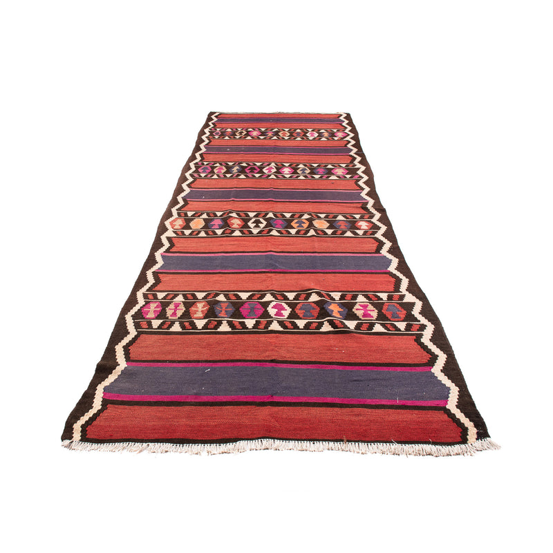 Tapis de couloir Tapis Kelim - Vieux - 380 x 140 cm - multicolore