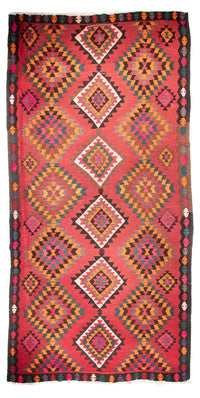 Tapis de couloir Tapis Kelim - Vieux - 430 x 210 cm - rouge