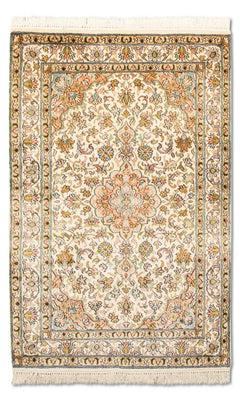 Tapis en soie - Soie du Cachemire - 95 x 62 cm - beige