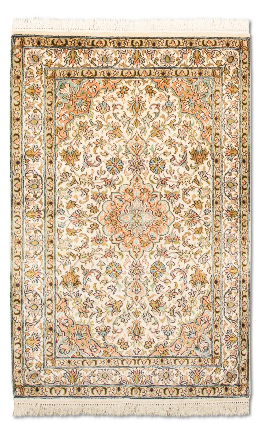 Tapis en soie - Soie du Cachemire - 95 x 62 cm - beige