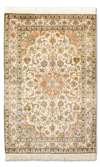 Tapis en soie - Soie du Cachemire - 95 x 62 cm - beige