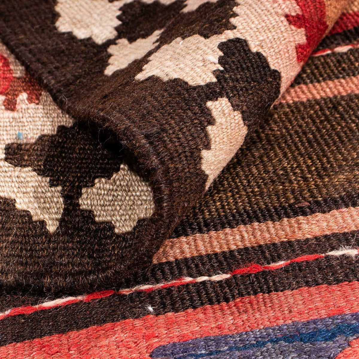 Tapis de couloir Tapis Kelim - Vieux - 390 x 170 cm - multicolore