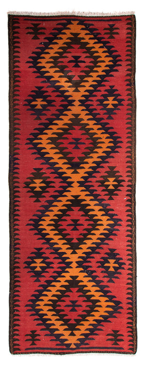 Tapis de couloir Tapis Kelim - Vieux - 395 x 150 cm - multicolore