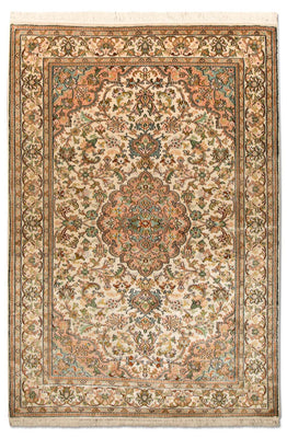 Tapis en soie - Soie du Cachemire - 148 x 93 cm - beige