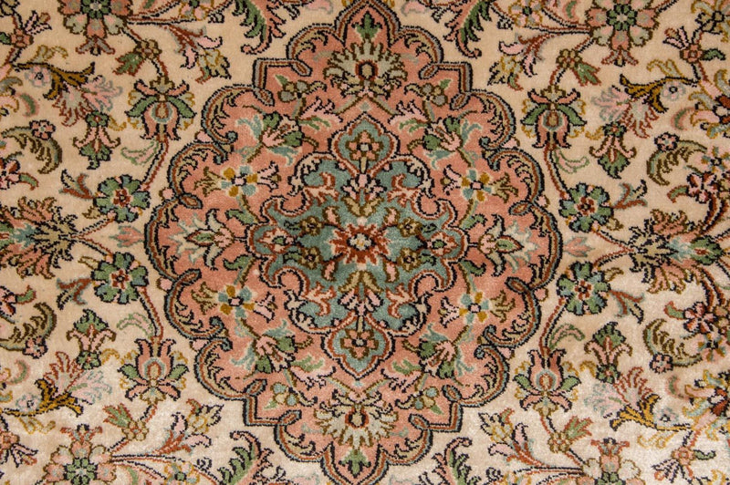 Tapis en soie - Soie du Cachemire - 148 x 93 cm - beige