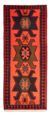 Tapis de couloir Tapis Kelim - Vieux - 335 x 150 cm - multicolore