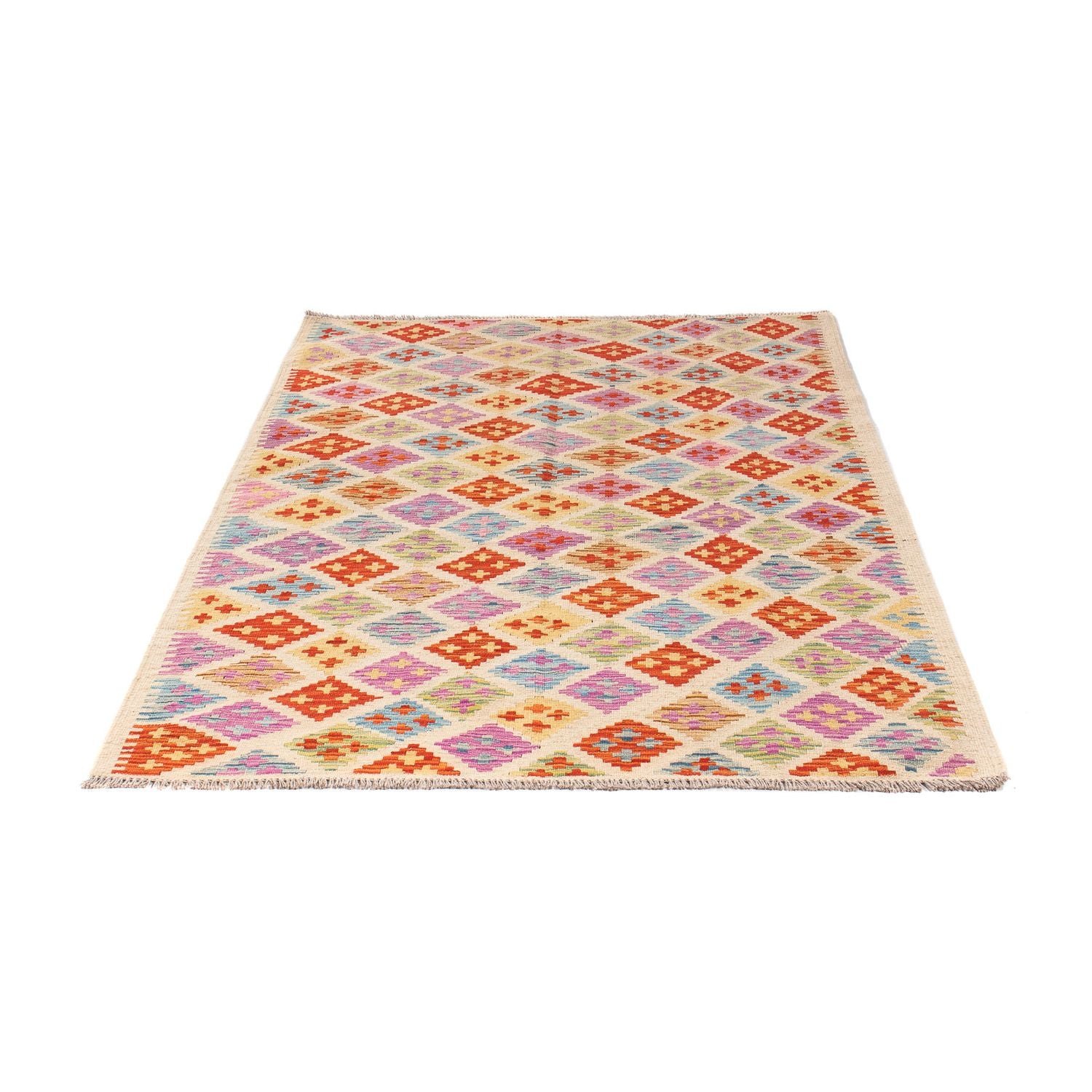 Tapis Kelim - Splash - 168 x 125 cm - multicolore