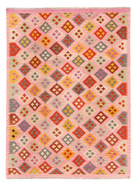 Tapis Kelim - Splash - 204 x 148 cm - rose