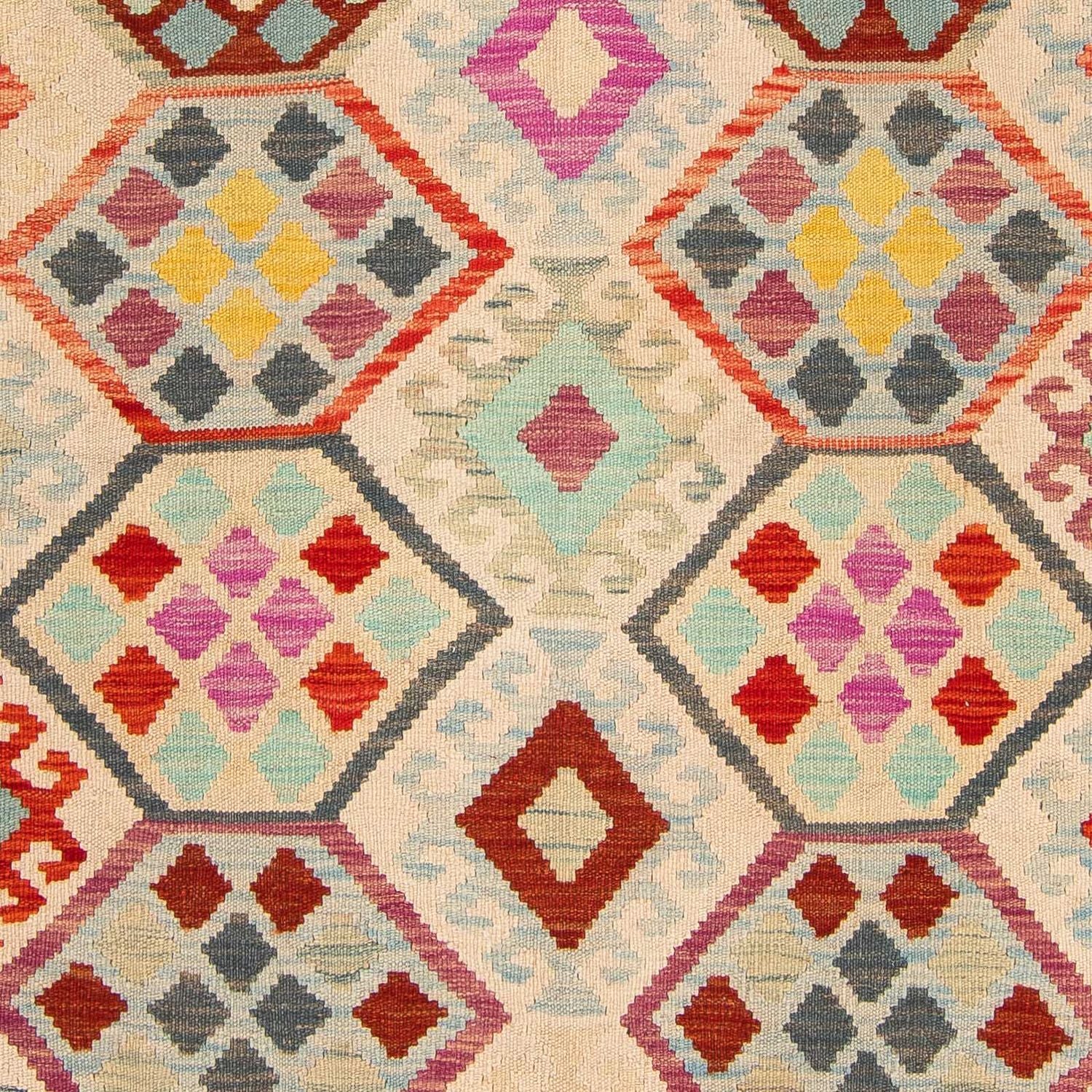 Tapis Kelim - Splash - 204 x 154 cm - multicolore