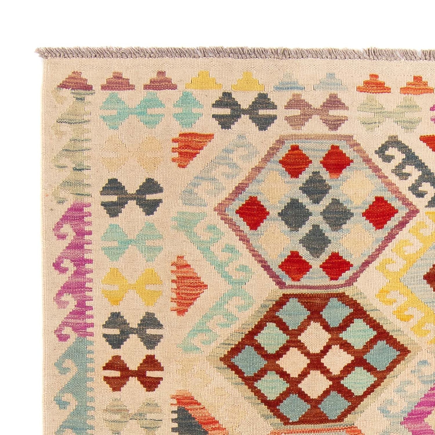 Tapis Kelim - Splash - 204 x 154 cm - multicolore