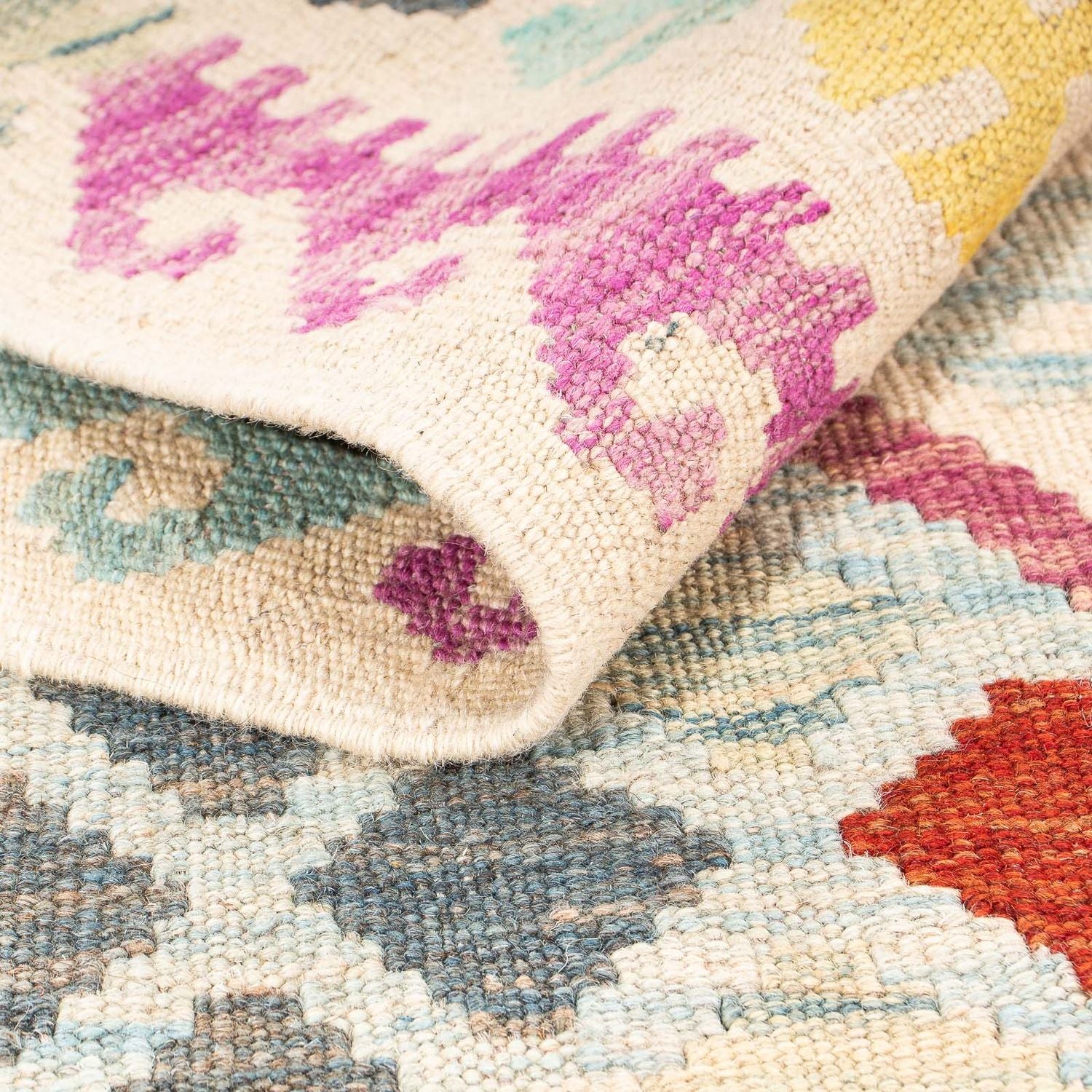 Tapis Kelim - Splash - 204 x 154 cm - multicolore