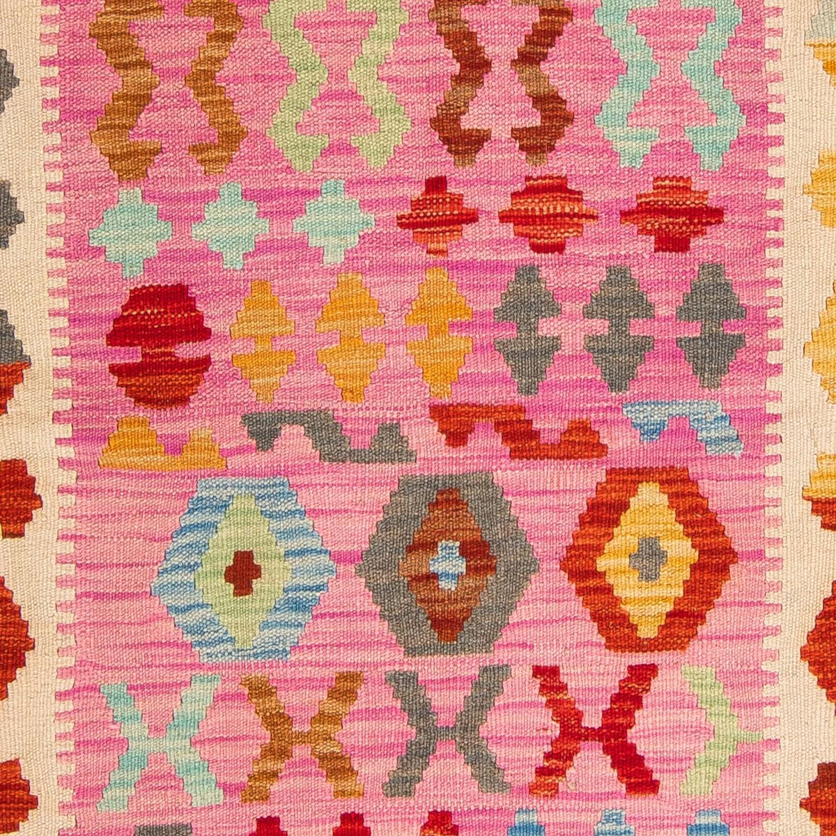 Tapis Kelim - Splash - 175 x 130 cm - rose