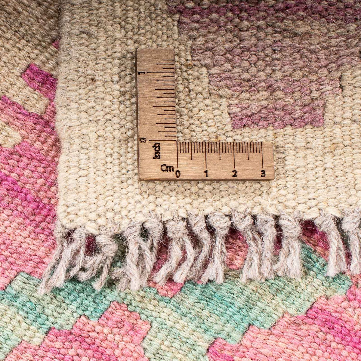 Tapis Kelim - Splash - 175 x 130 cm - rose