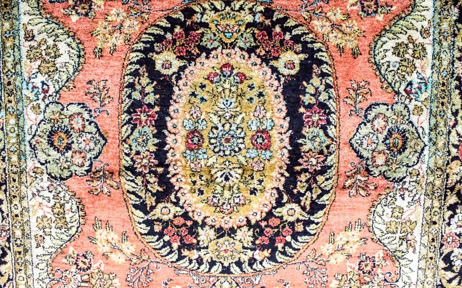 Tapis en soie - Kayseri - 155 x 110 cm - rouille