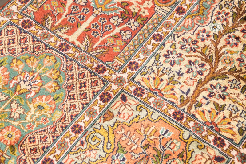 Tapis en soie - Soie du Cachemire - 91 x 65 cm - multicolore