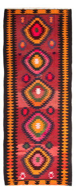 Tapis de couloir Tapis Kelim - Vieux - 350 x 130 cm - multicolore